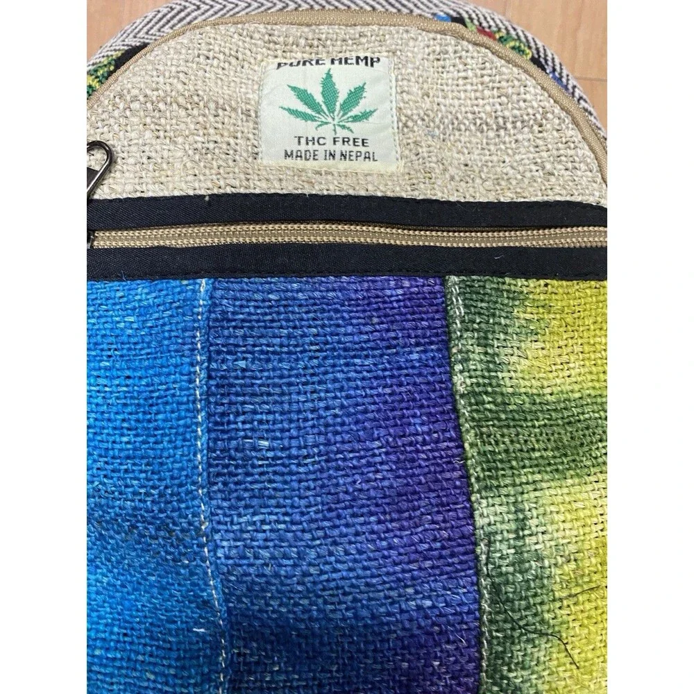 Himalayan Hemp Mini Tie Dye Travel Hiking Boho Book Bag Backpack